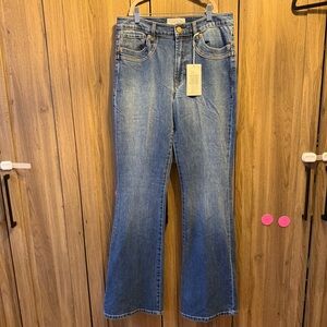 Dear John Laney Flare Leg Jeans Women's Size 29 Huger Medium Wash Denim NWT